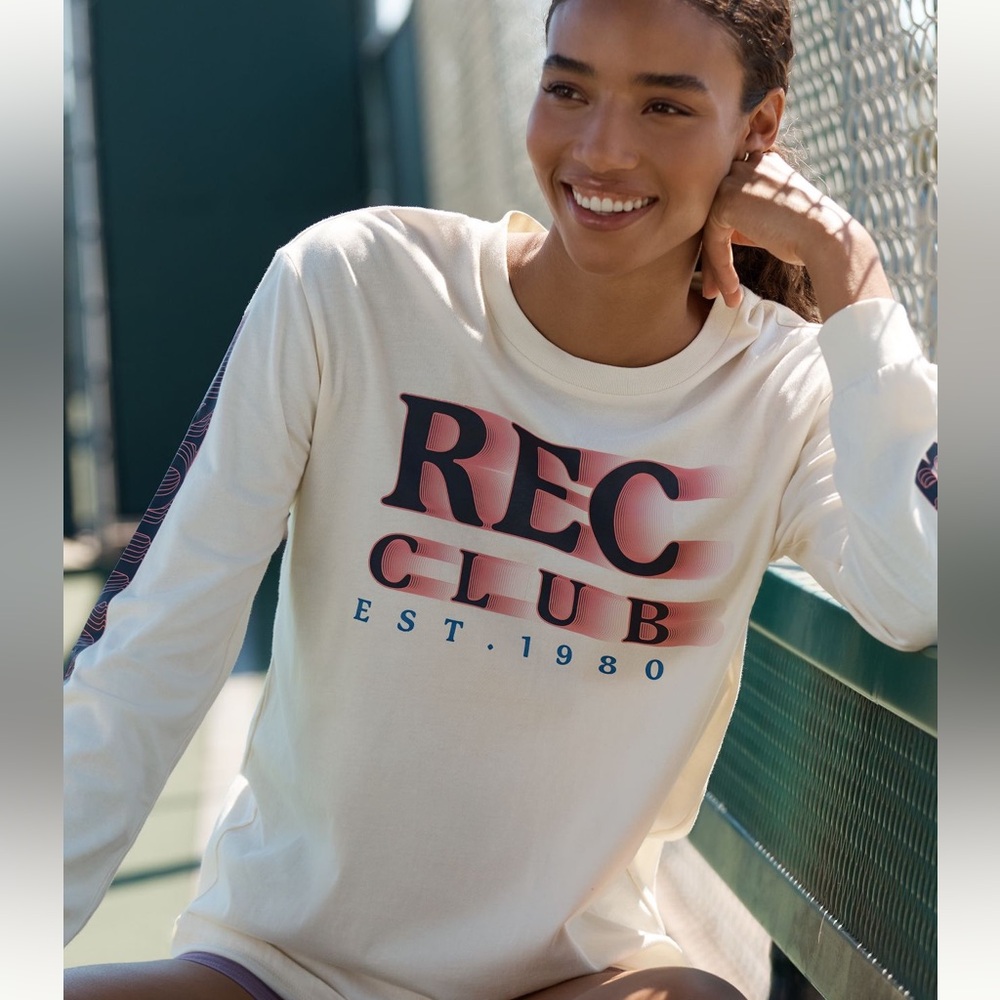 PE Nation Rec Club NWT Sz XS 100% Cotton súper cute Rally long sleeve t-shirt